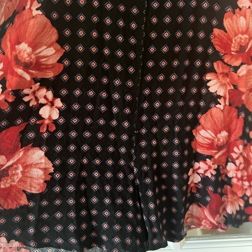 Free People Sunset Boulevard Floral Peasant Romper Oversized Long Sleeve - XS - Picture 9 of 10